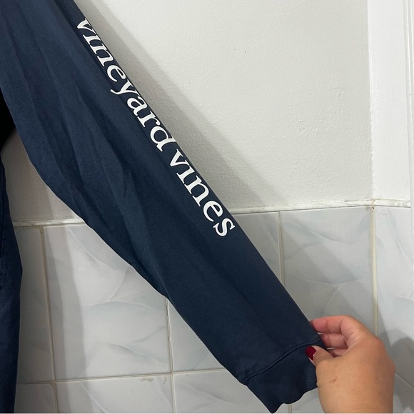 Vineyard Vines Men’s M Blue Crew Neck Martha’s Vineyard Cotton Long Sleeve Shirt - Picture 3 of 7